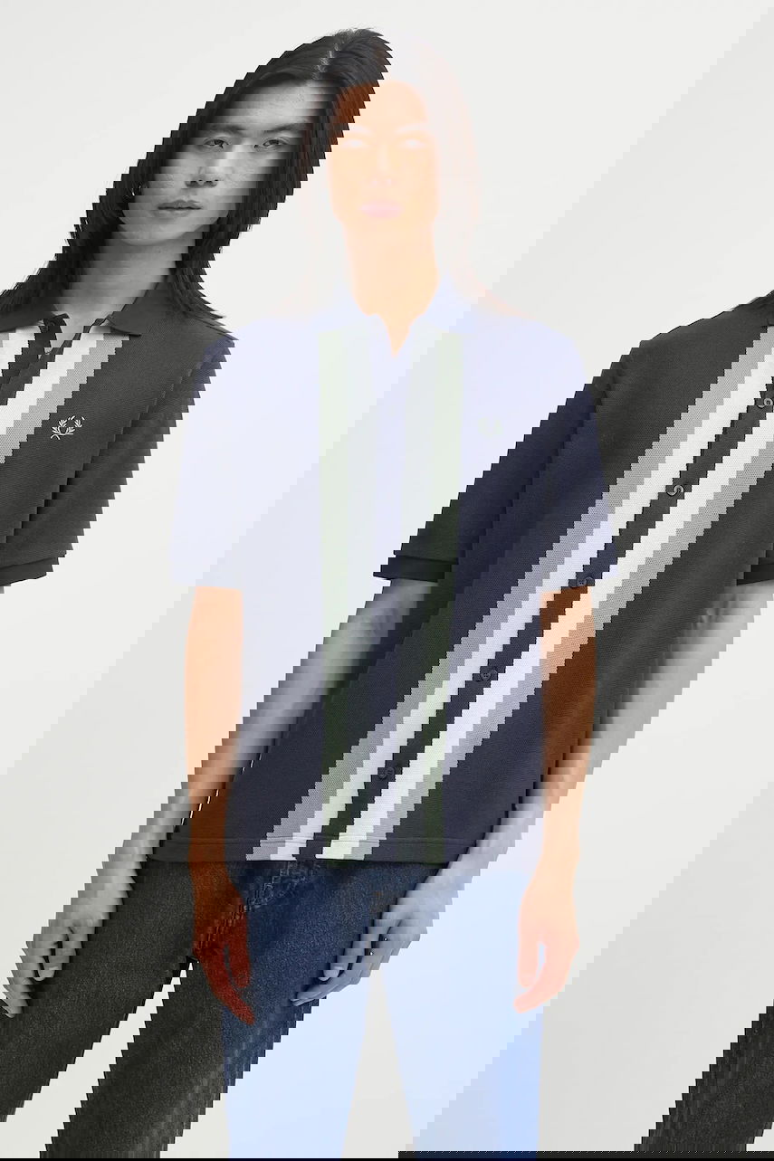 Поло тениска Fred Perry Knitted Short Sleeve Regular Fit Polo Shirt with Vertical Stripes and Classic Collar Многоцветен | M8522, 0