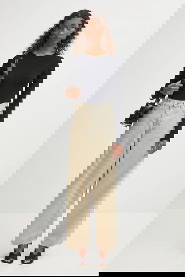 Дънки Carhartt WIP Brandon High Waist Wide Leg Jeans Бежово | I035892.01SN, 4