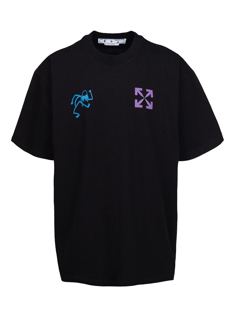 Тениска Off-White 90's Liquid Oversized T-Shirt Black/Multi Черно | OMAA038S22JER0061045, 0