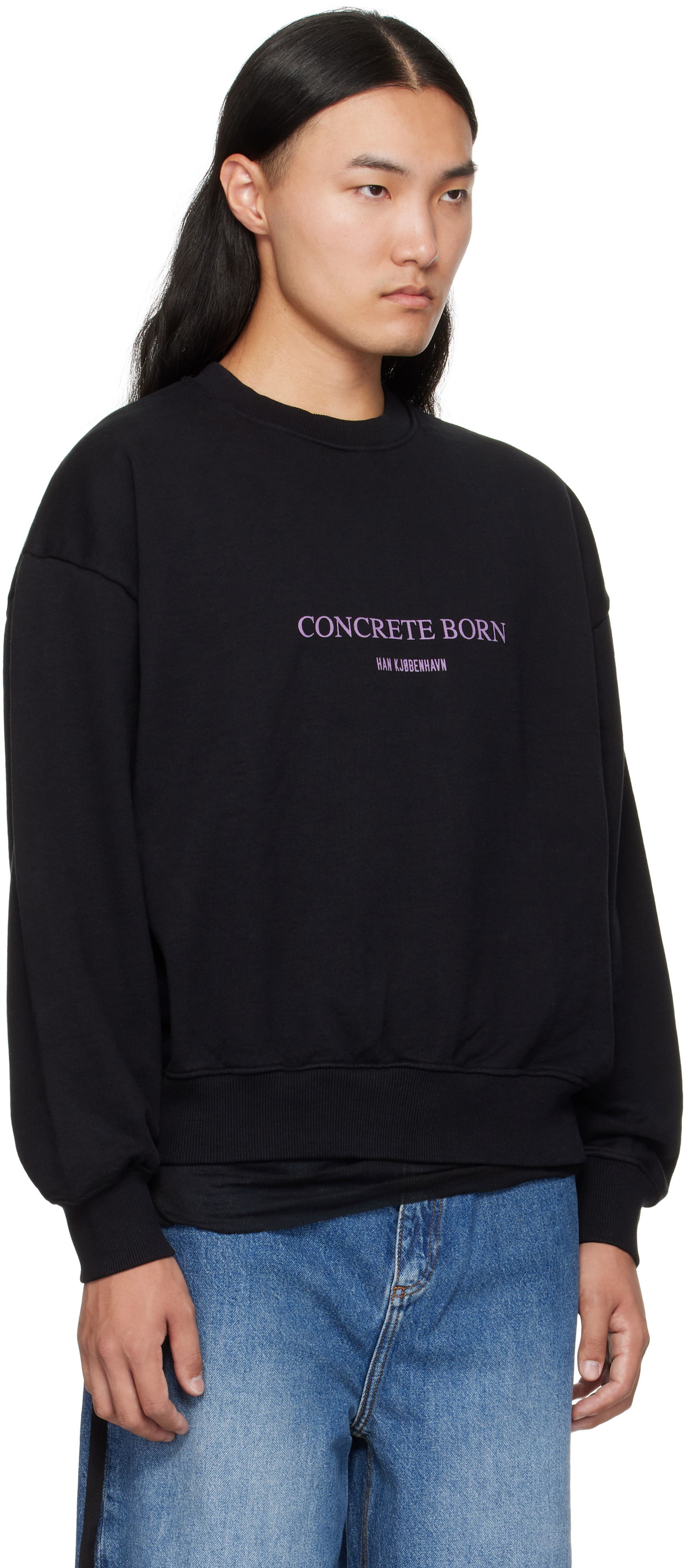 Суитчър Han Kjøbenhavn Han Kjobenhavn Logo Oversized Crewneck Sweatshirt Черно | M-134724, 1