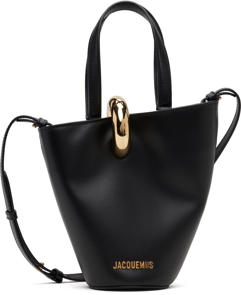 Голяма пазарска чанта Jacquemus La Casa The small Bambola Gold-Loop Tote Черно | 24HBAW00389AC01C01