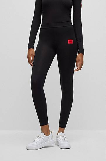 Клинове BOSS Thermal leggings with red logo label Черно | 50492277, 1