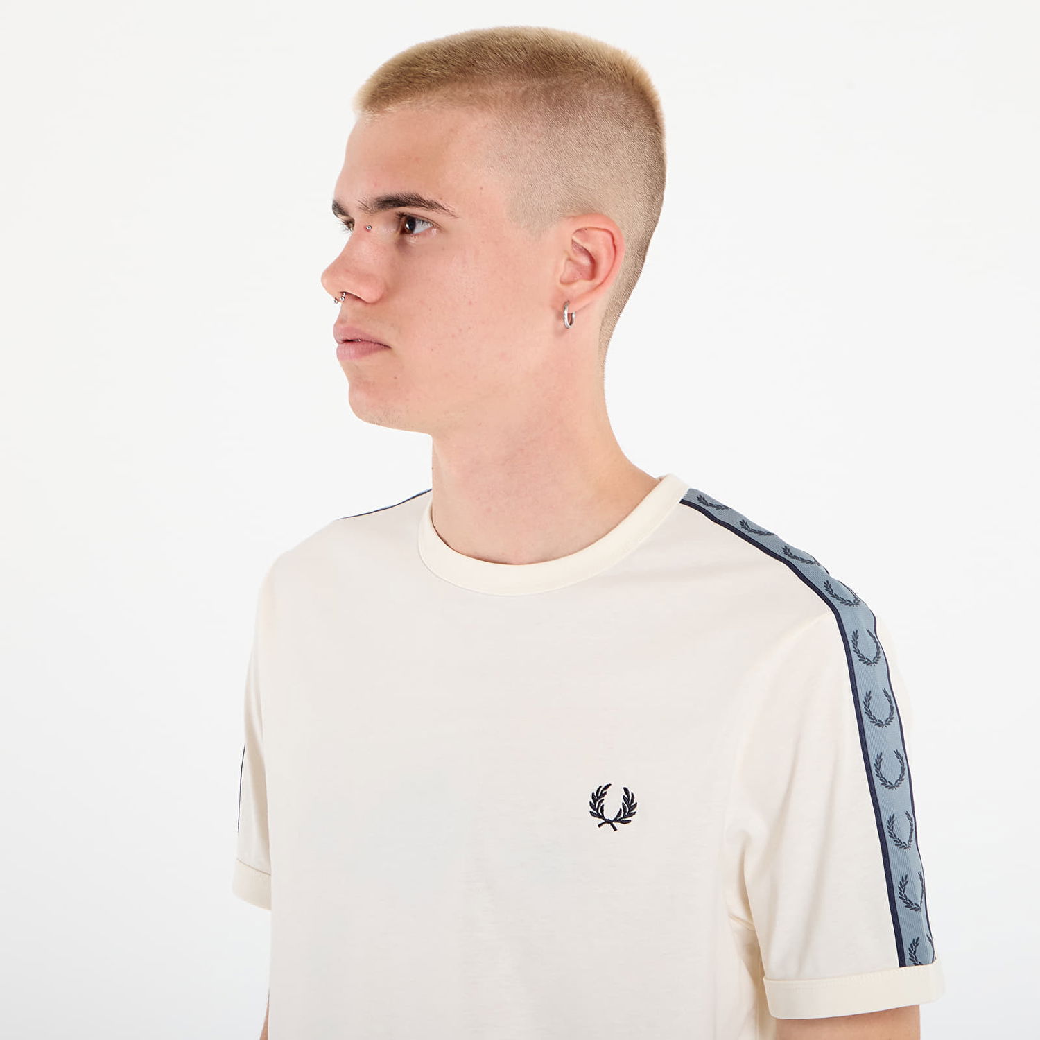Тениска Fred Perry Fred Perry Contrast Tape Ringer T-Shirt Бяло | M4613 729, 1
