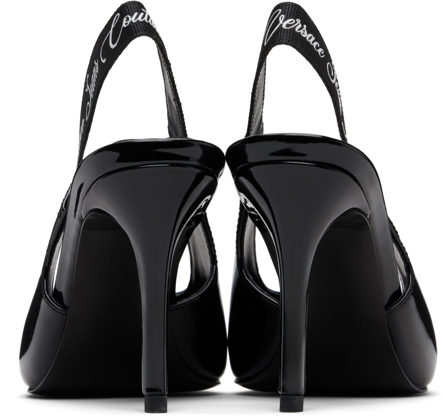 Грижа за обувките Versace Versace Jeans Couture Scarlett Slingback Mid Heels Черно | E79VA3S52_EZS859, 1
