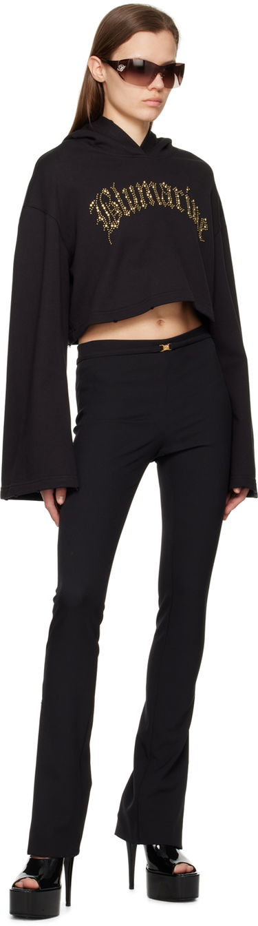 Суитчър Blumarine Blumarine Cropped Embellished Hoodie Черно | P322F017A, 3