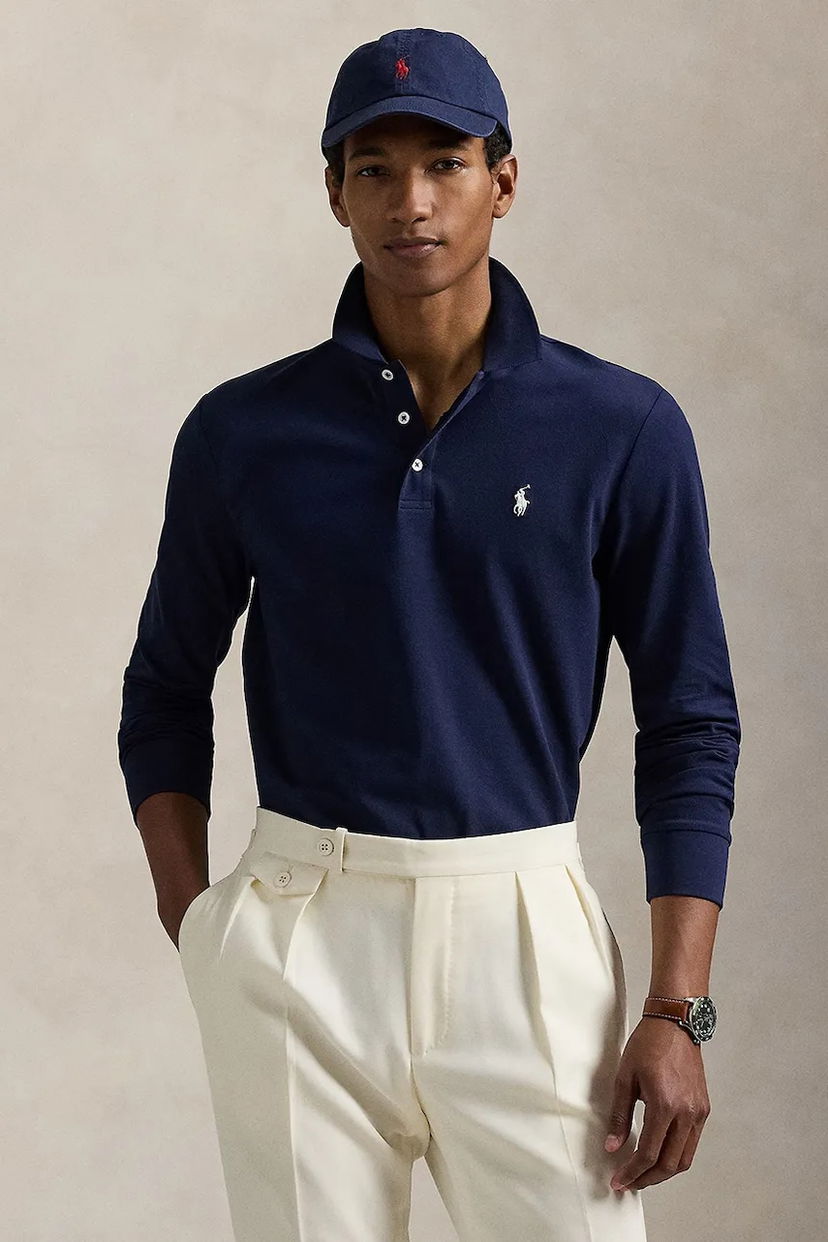 Поло тениска Polo by Ralph Lauren Polo Ralph Lauren Long Sleeve Polo Shirt Тъмно синьо | 710955081