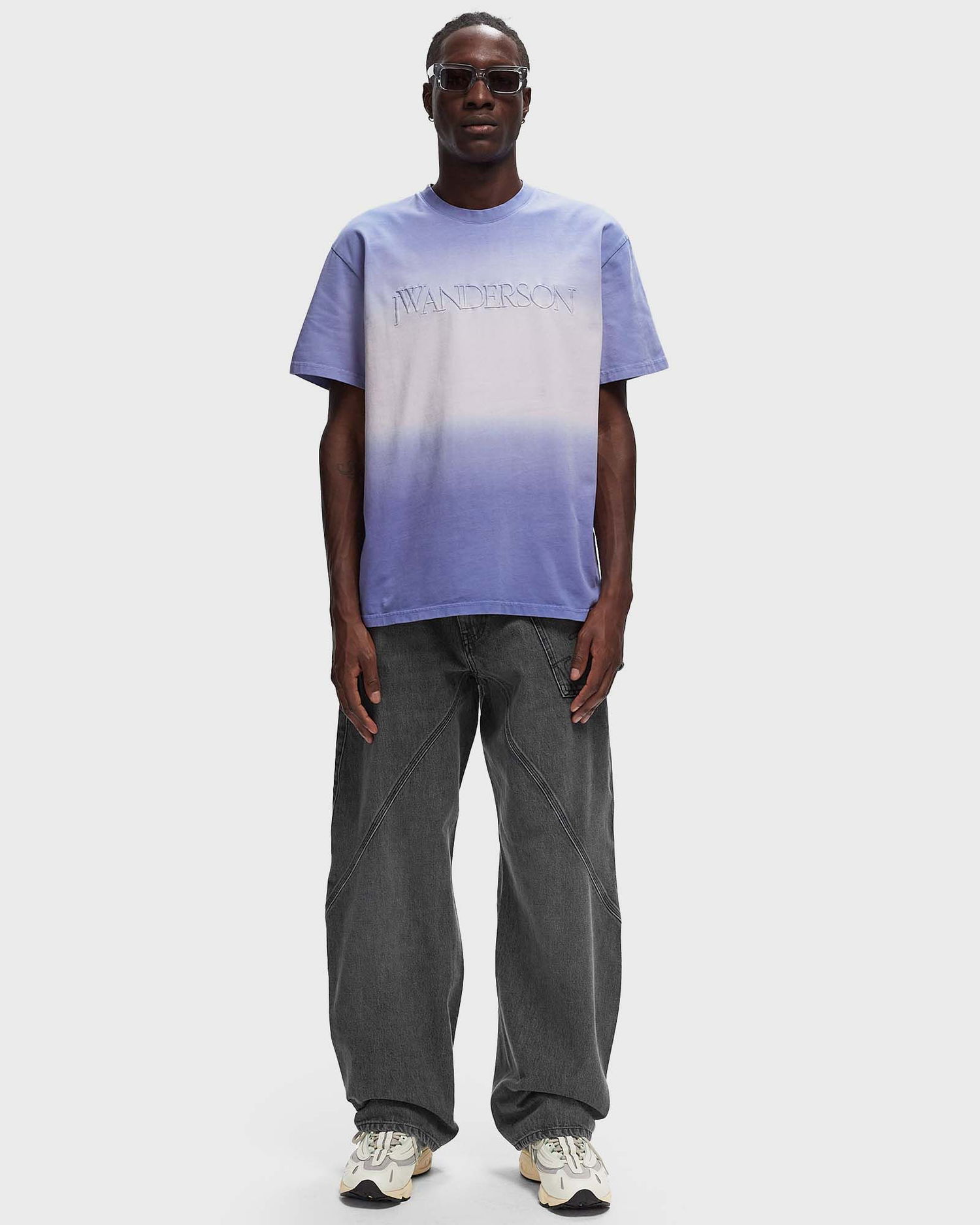 Тениска JW Anderson LOGO EMBROIDERY GRADIENT T-SHIRT Синьо | JT0238-PG1551-748, 1