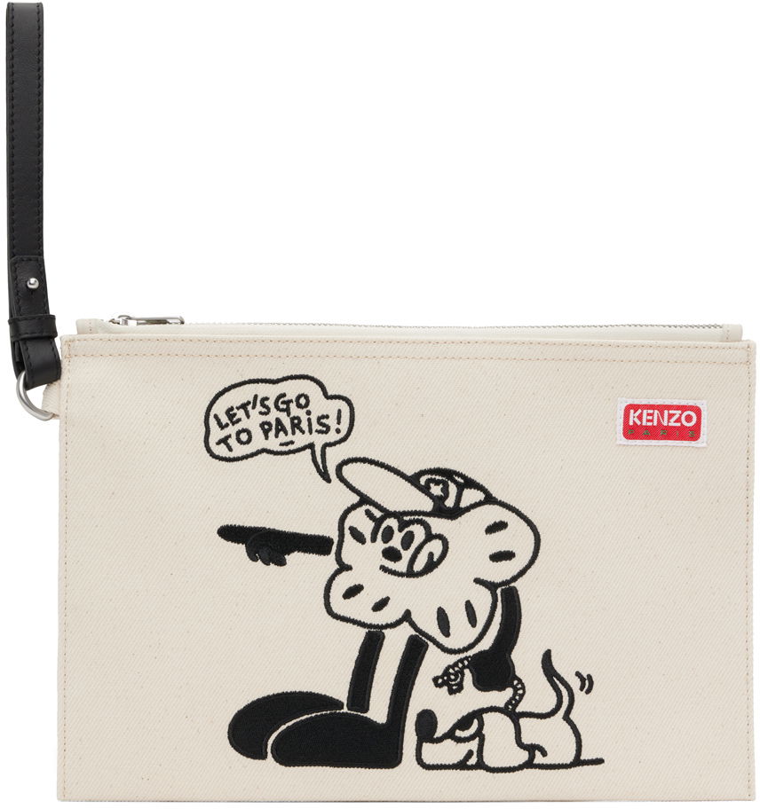 Дамска чанта KENZO BOKE Boy Large Clutch Бежово | FD55PM902F35, 0