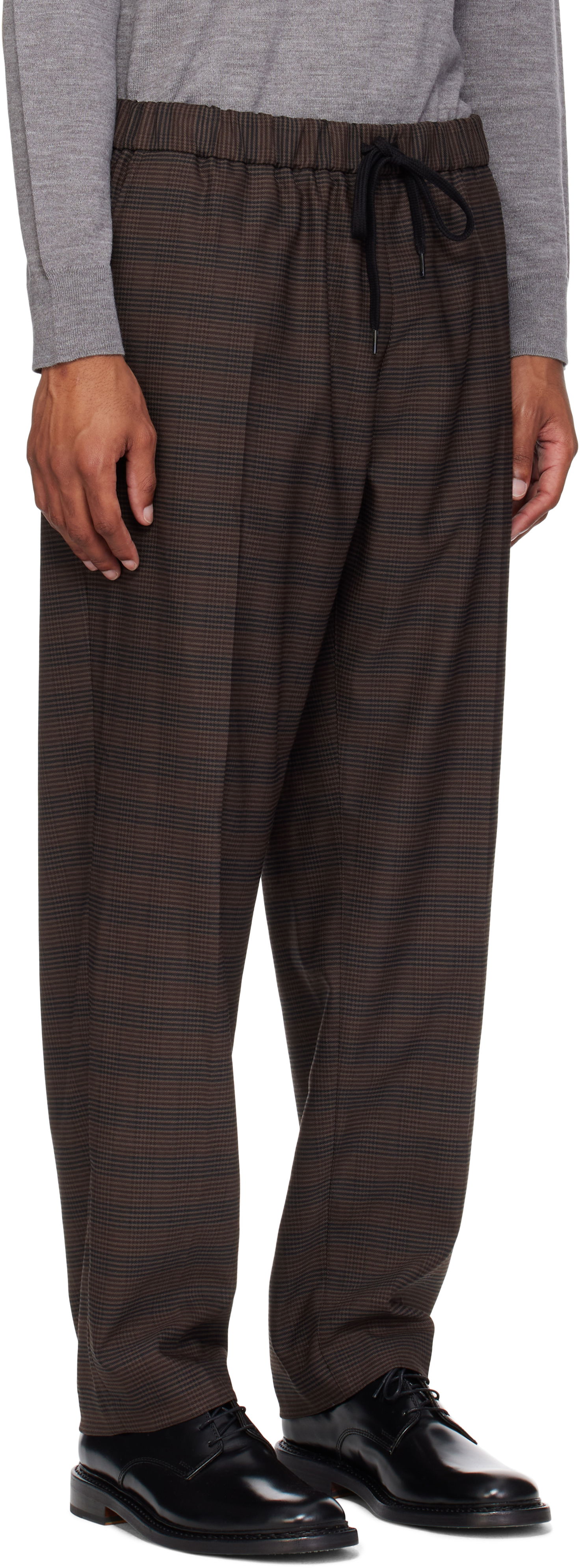 Панталони Maison Margiela MM6 Maison Margiela Relaxed-Fit Glen Plaid Trousers Кафяво | SH0KA0028 M35475, 1