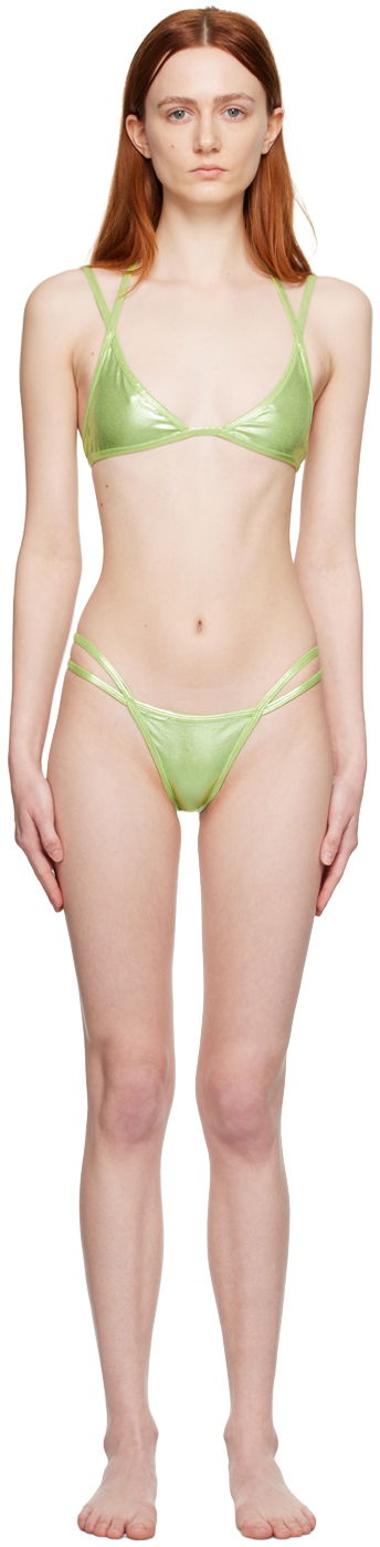 Бански The Attico Attico Double Strap Bikini Зелено | 233WBB62 PA32, 0
