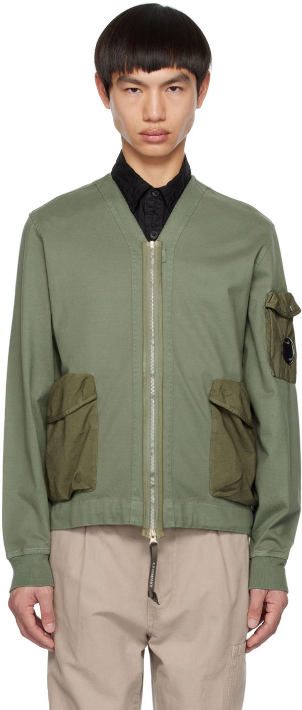 Суитчър C.P. Company Zip Sweatshirt Зелено | 14CMSS320A-006521M, 0