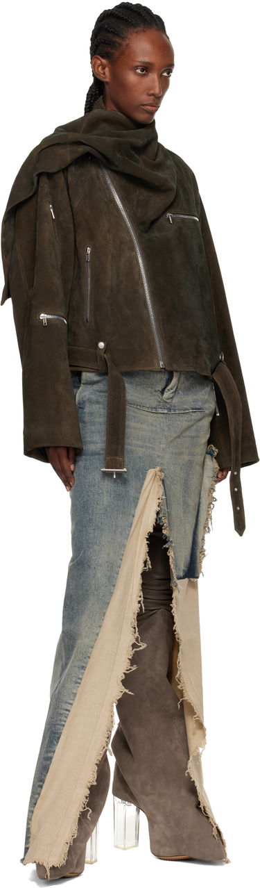 Яке Rick Owens Concordians Cropped Scarf Flight Suede Jacket Кафяво | RO02E4793 LCSI, 3