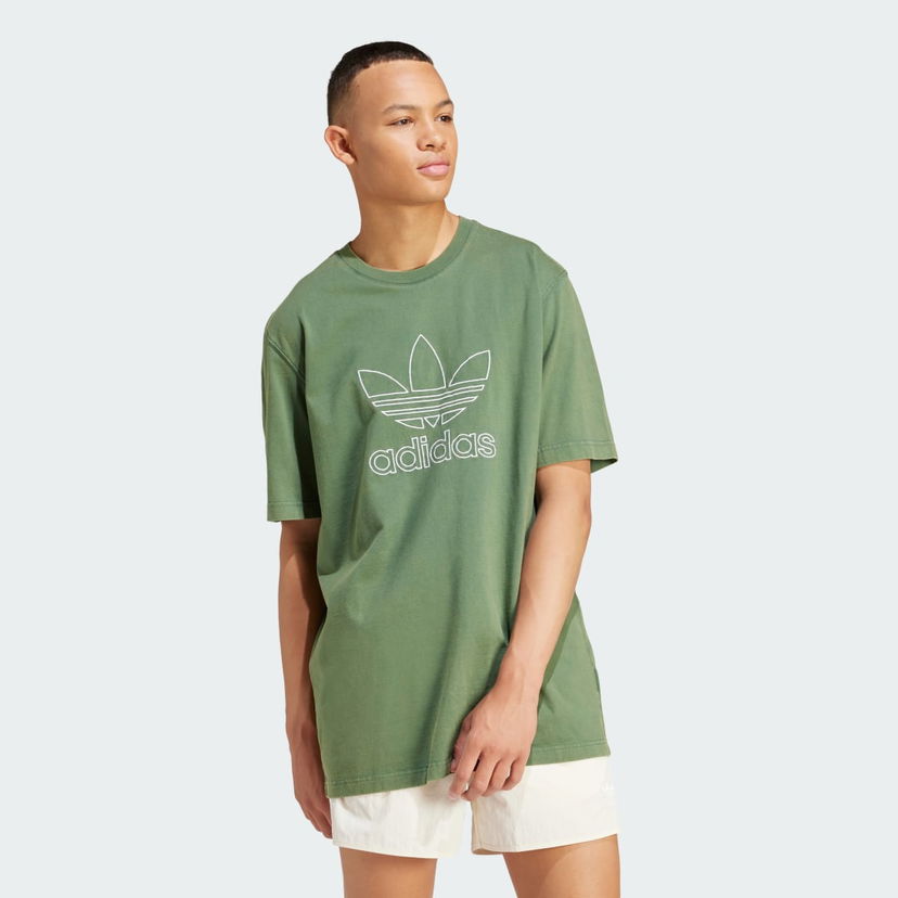 Тениска adidas Originals Adicolor Outline Trefoil Tee Зелено | IR7993