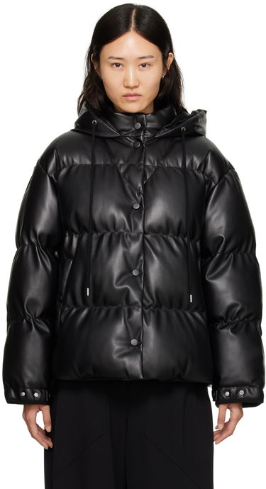 Пухо яке Stella McCartney Stella McCartney Faux-Leather Puffer Jacket Черно | 6800773BU393, 0