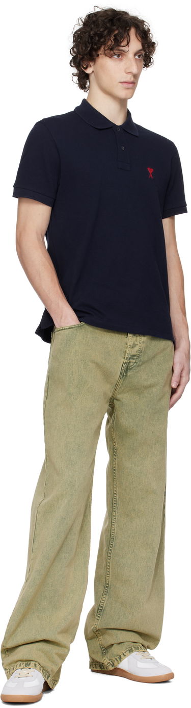 Дънки AMI AMI Paris Large Fit Jeans Жълто | HTR450.DE0064, 3