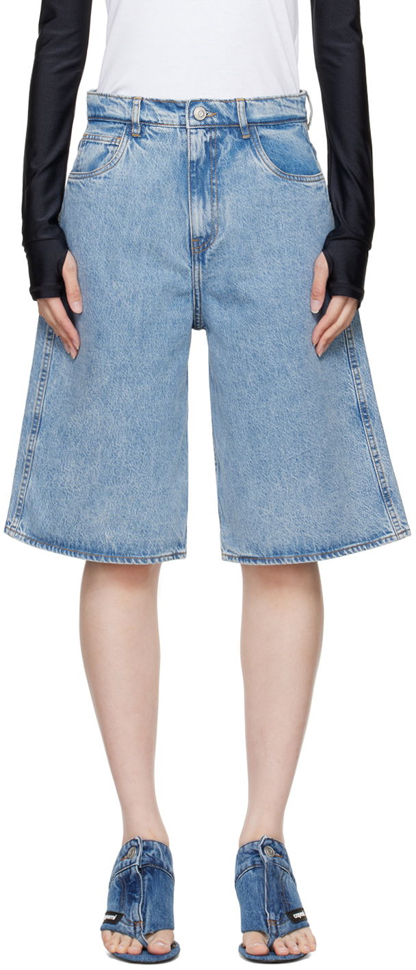Къси панталони Coperni Coperni Faded Denim Bermuda Shorts Синьо | COPP86F2008, 0