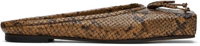 JACQUEMUS La Casa Snakeskin Tassel Ballerina Flats