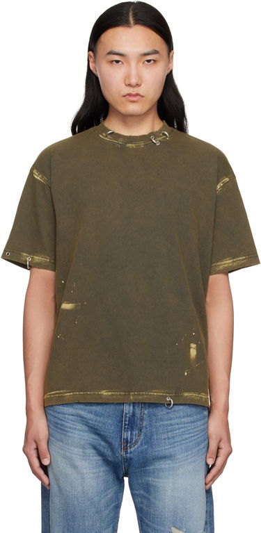 Тениска We11done We11done Pierced T-Shirt Зелено | WD-TT0-25-770-U-CH, 0
