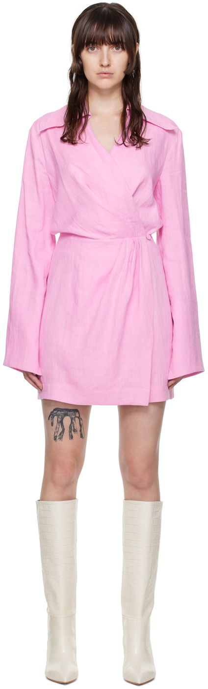 Pокля Nanushka Wrap Mini Dress Розово | NW22PFDR01233, 0