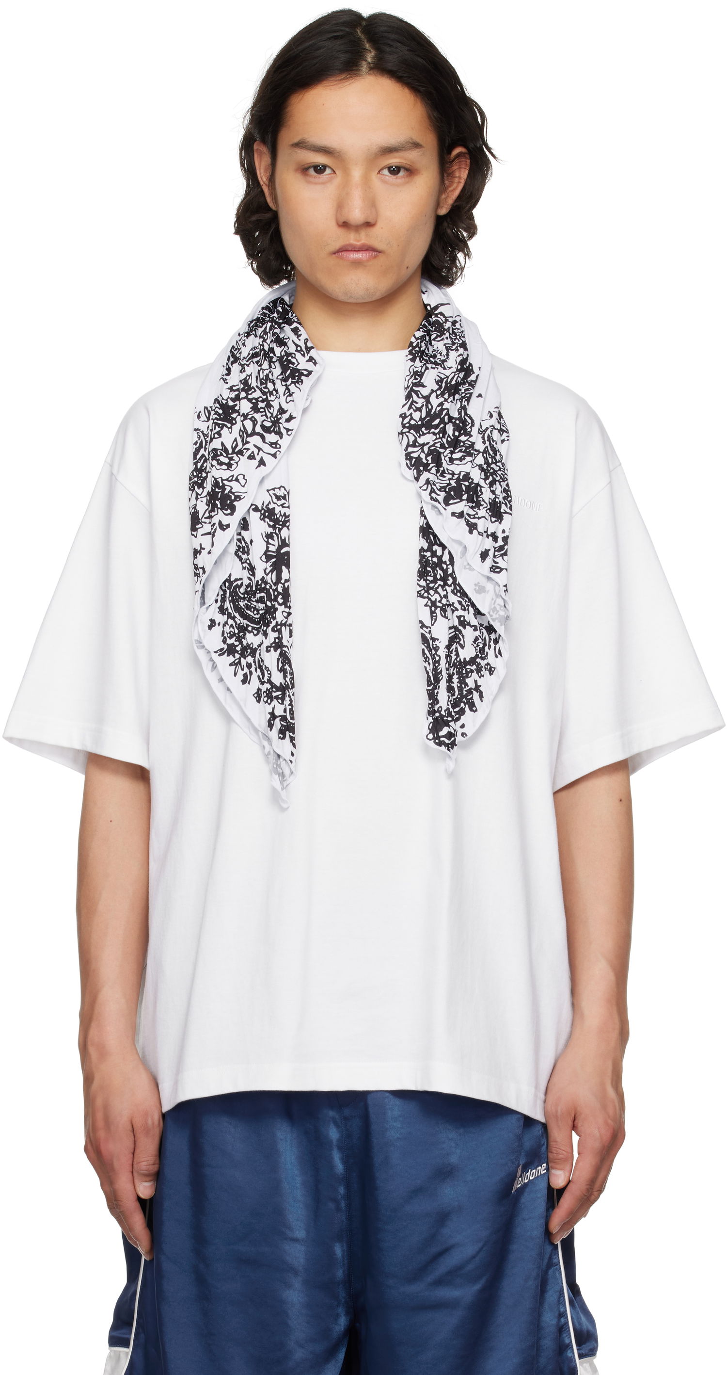 Тениска We11done We11done Wrinkled Muffler T-Shirt Бяло | WD-TT1-25-732-U-WH, 0