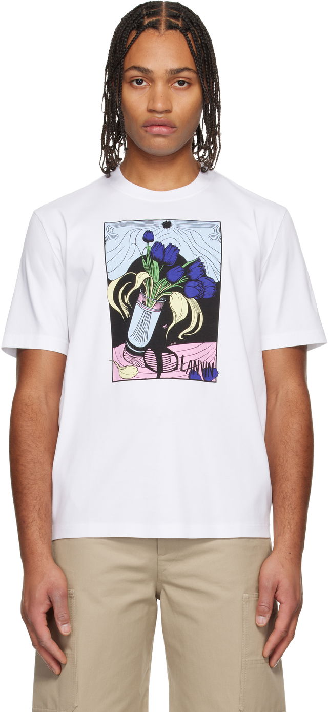 Blue Tulips Vase Print T-shirt