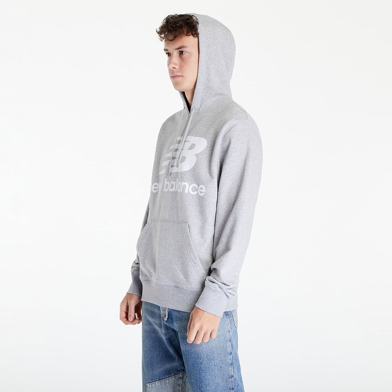 Суитчър New Balance Essentials Pullover Hoodie Athletic Сиво | MT03558AG, 1