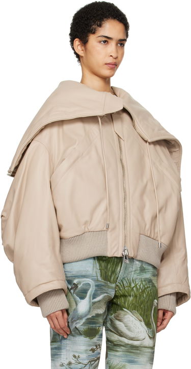 Яке бомбър The Attico The Attico Padded Leather Bomber Jacket Бежово | 250WCB00062 LBT128AA, 1
