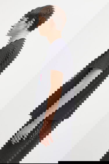 Тениска GANNI Basic Cotton Jersey Neon Puppy T-Shirt Черно | T4333, 2