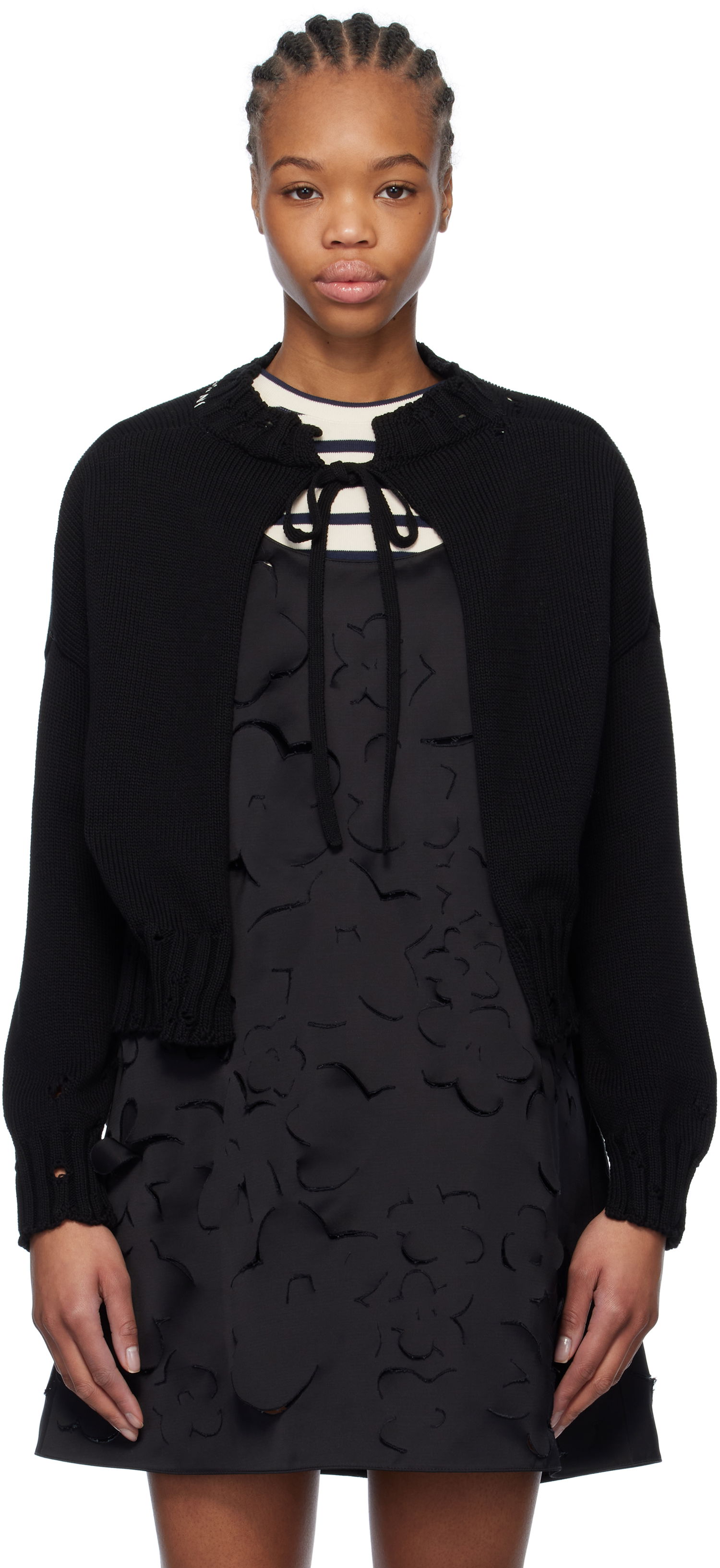 Пуловер Marni Marni Worn Ribs Shrug Sweater Черно | GCMD0579A0 UFC652, 0