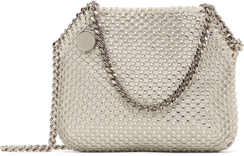 Чанта през рамо Stella McCartney Mini Falabella Crystal Mesh Bag Сиво | 700109WP0499