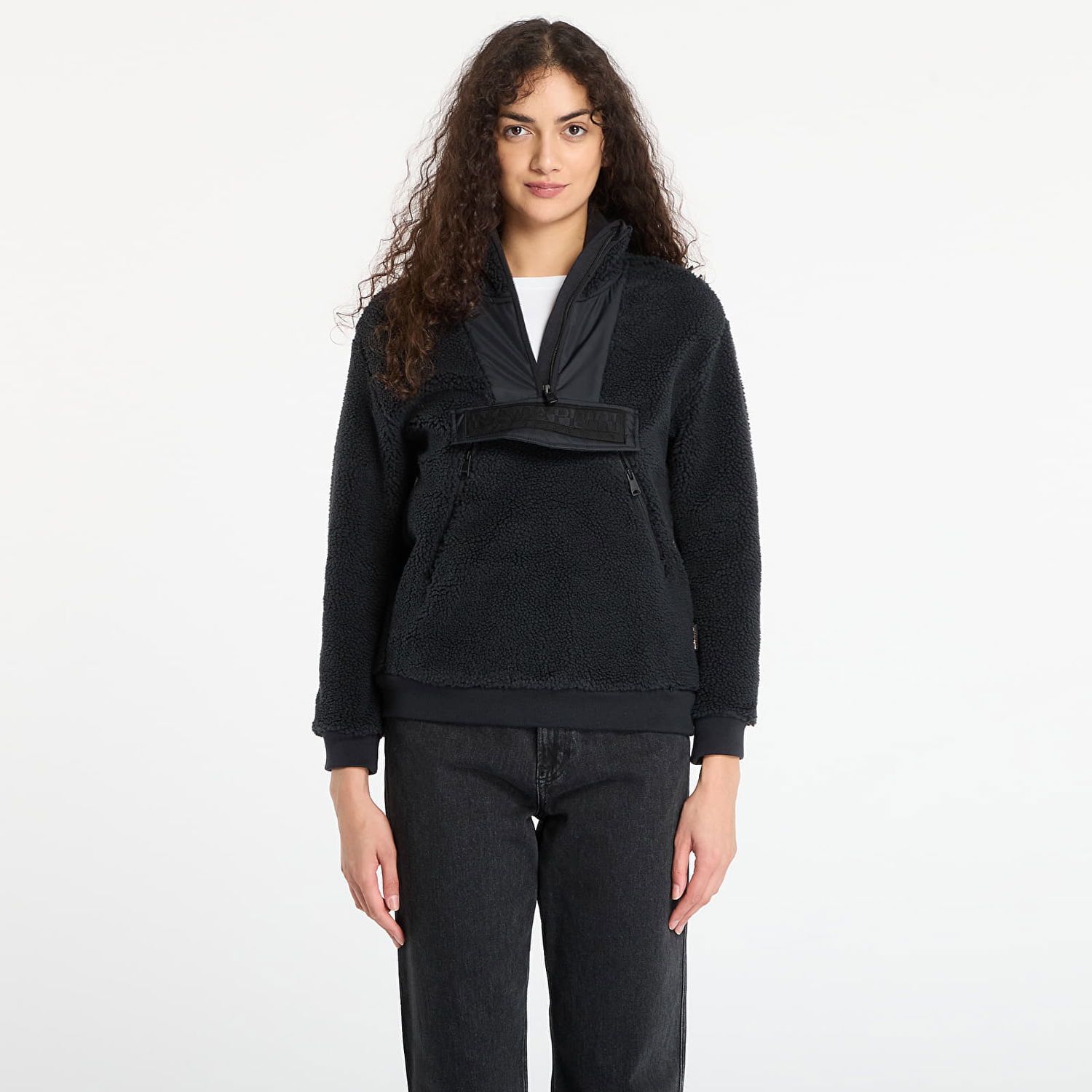 Суитчър Napapijri T-Seline Half-Zip Sherpa Fleece Pullover Черно | NP0A4HYO0411, 0