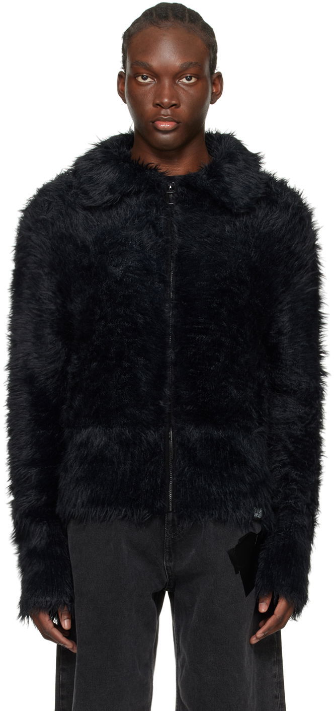 Яке Martine Rose Hairy Jacket Черно | MRSS24-927A