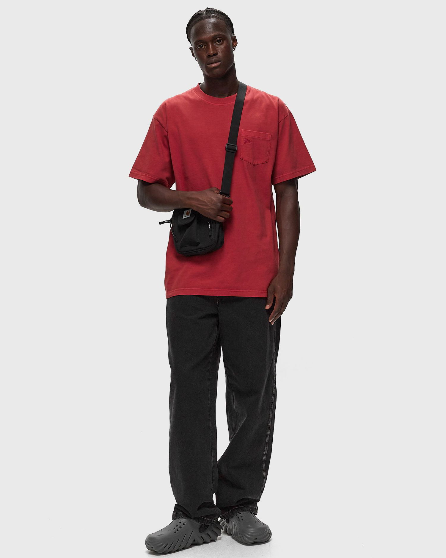 Тениска Patta Basic Washed Pocket T-Shirt Червено | POC-BW24-1000-290-0276-152, 1