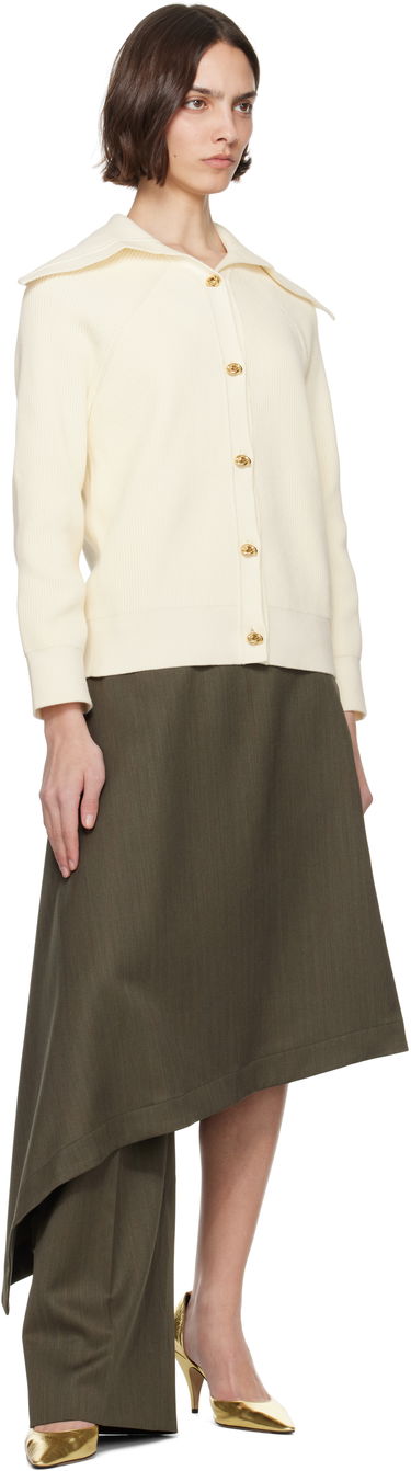 Пуловер Bottega Veneta Bottega Veneta Rib Knit Cotton Cardigan Бяло | 829580 V59X0, 3