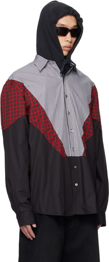 Риза VETEMENTS VETEMENTS Tracksuit Panelled Shirt Черно | UH76SH860BR, 1