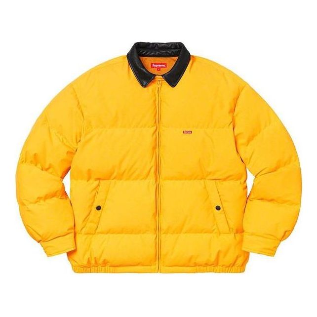 Пухо яке Supreme Leather Collar Puffy Jacket Жълто | SUP-FW19-1029, 0