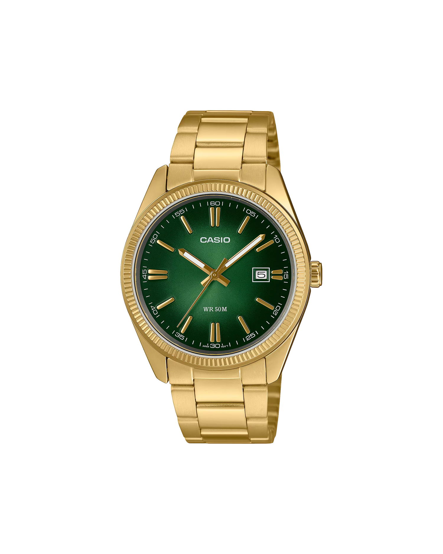 Часовник CASIO Wrist Watch with Green Dial and Gold Bracelet undefined | MTP-1302PGC-3AVEF, 0