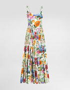 Dolce & Gabbana Long Corset Dress with Floral Print