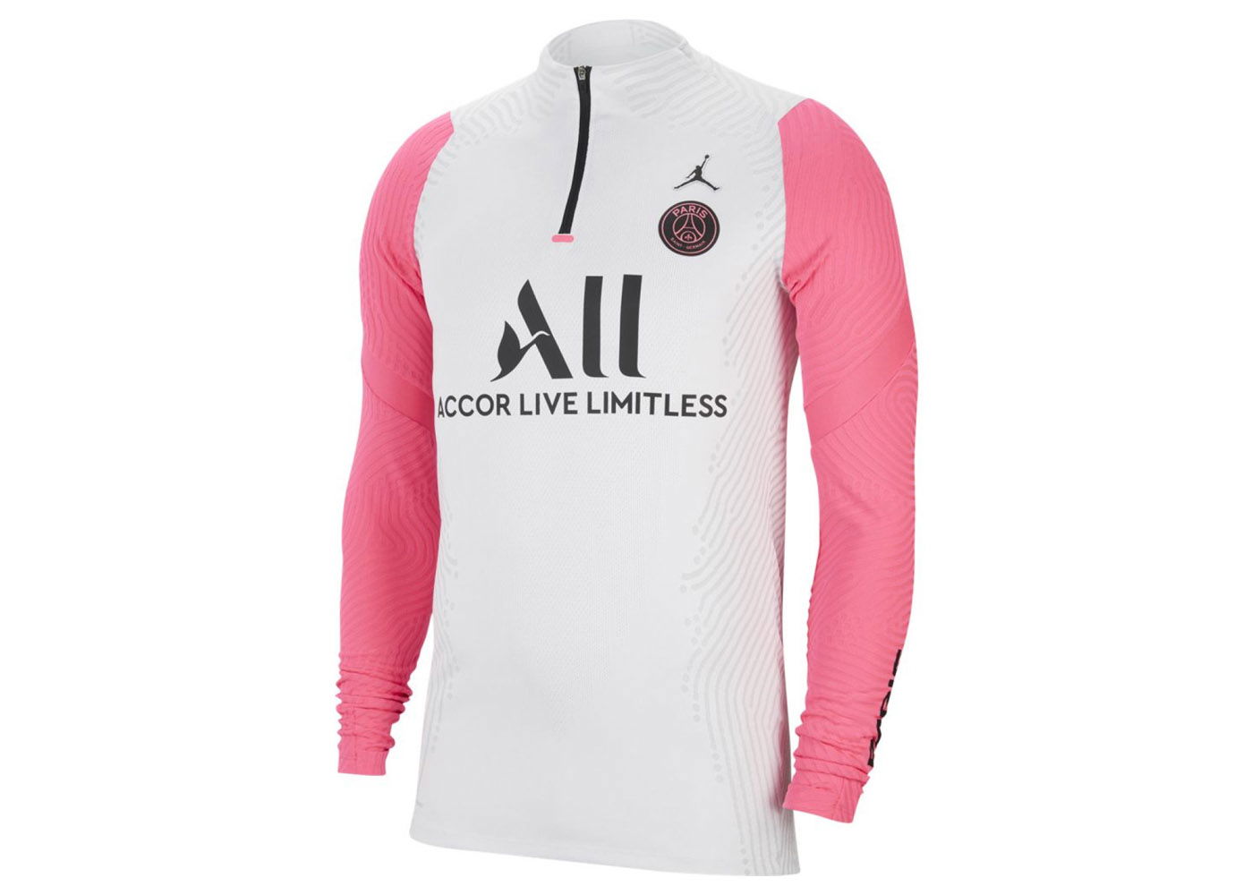 Суитчър Jordan Jordan x Paris Saint Germain Strike Vaporknit L/S T-shirt White/Pink/Black Бяло | CW1384-101, 0