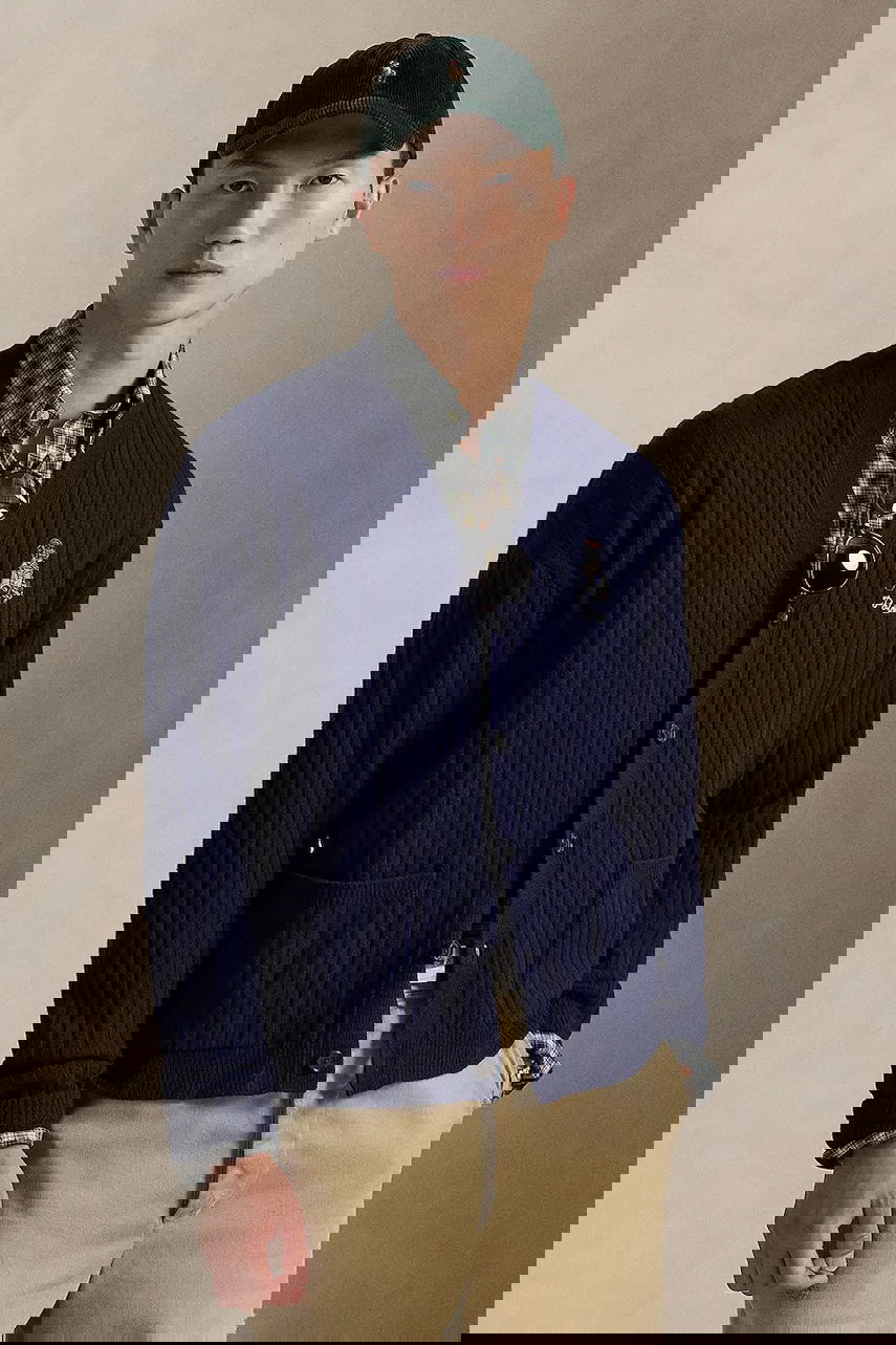 Пуловер Polo by Ralph Lauren Polo Bear Wool Ribbed Cardigan Тъмно синьо | 710979094, 0