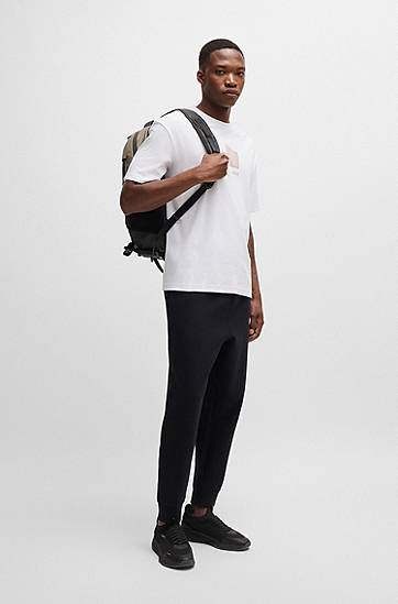 Тениска BOSS BOSS Relaxed-Fit Interlock Cotton T-Shirt with Gloss Artwork Бяло | 50525231, 1