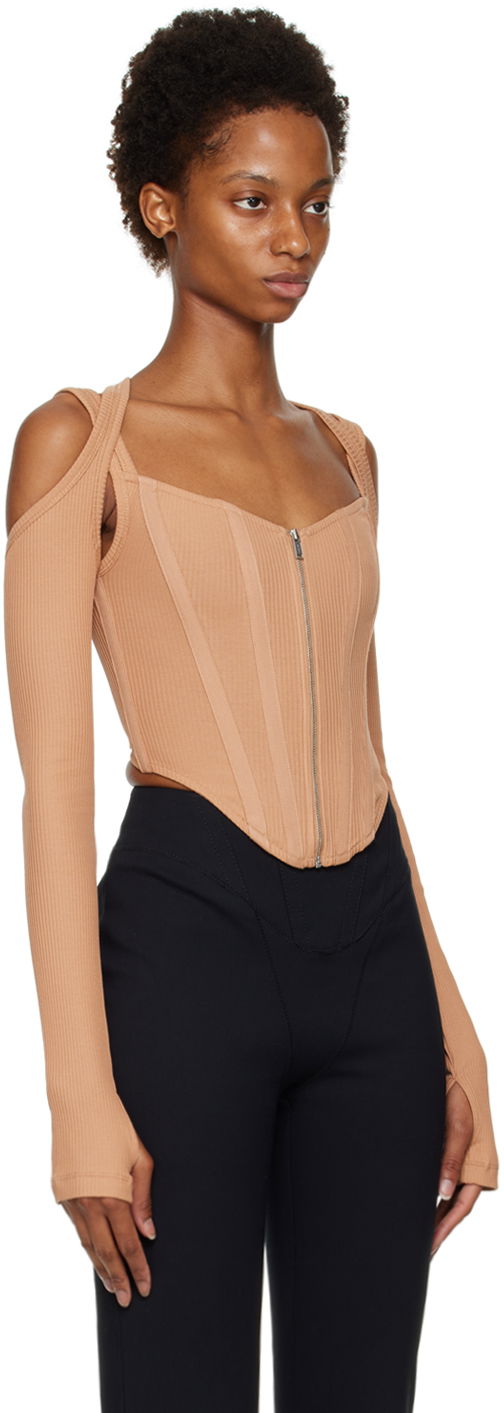 Потник Dion Lee Cutout Long Sleeve Top Бежово | A3570F22, 1