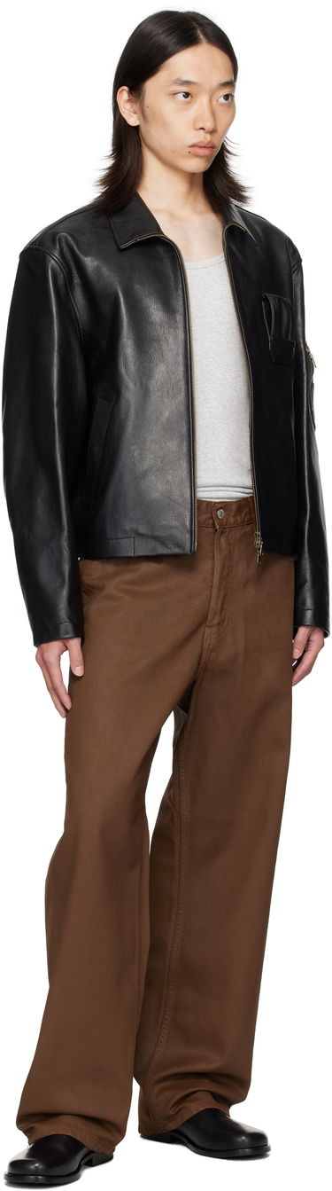 Дънки Dries Van Noten Dries Van Noten Loose Fit Coated Jeans Кафяво | 252-020927-2383, 3