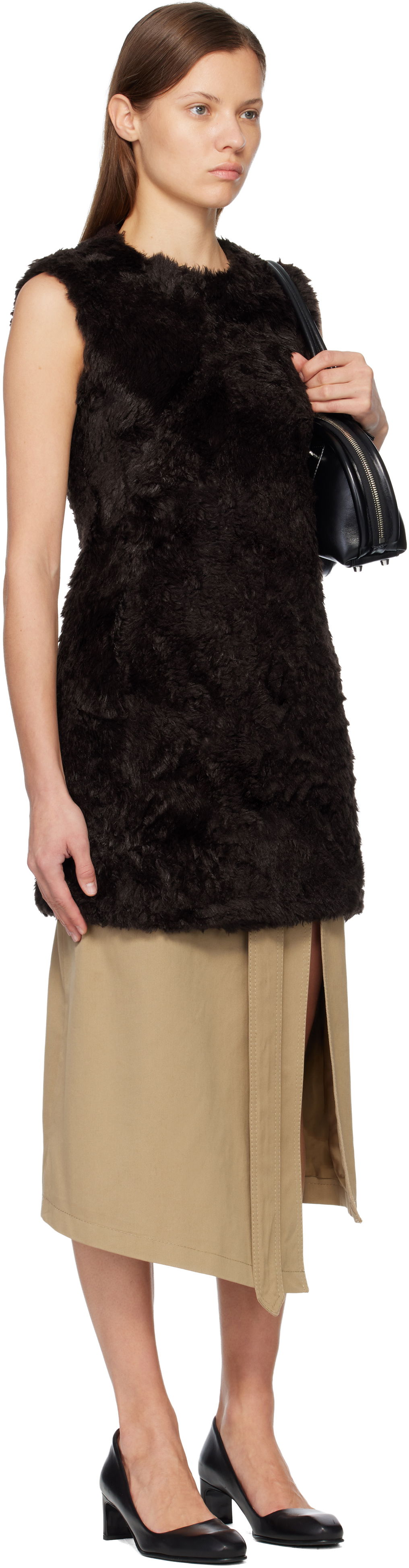 Pокля Acne Studios Faux-Fur Minidress Кафяво | A20869-, 1