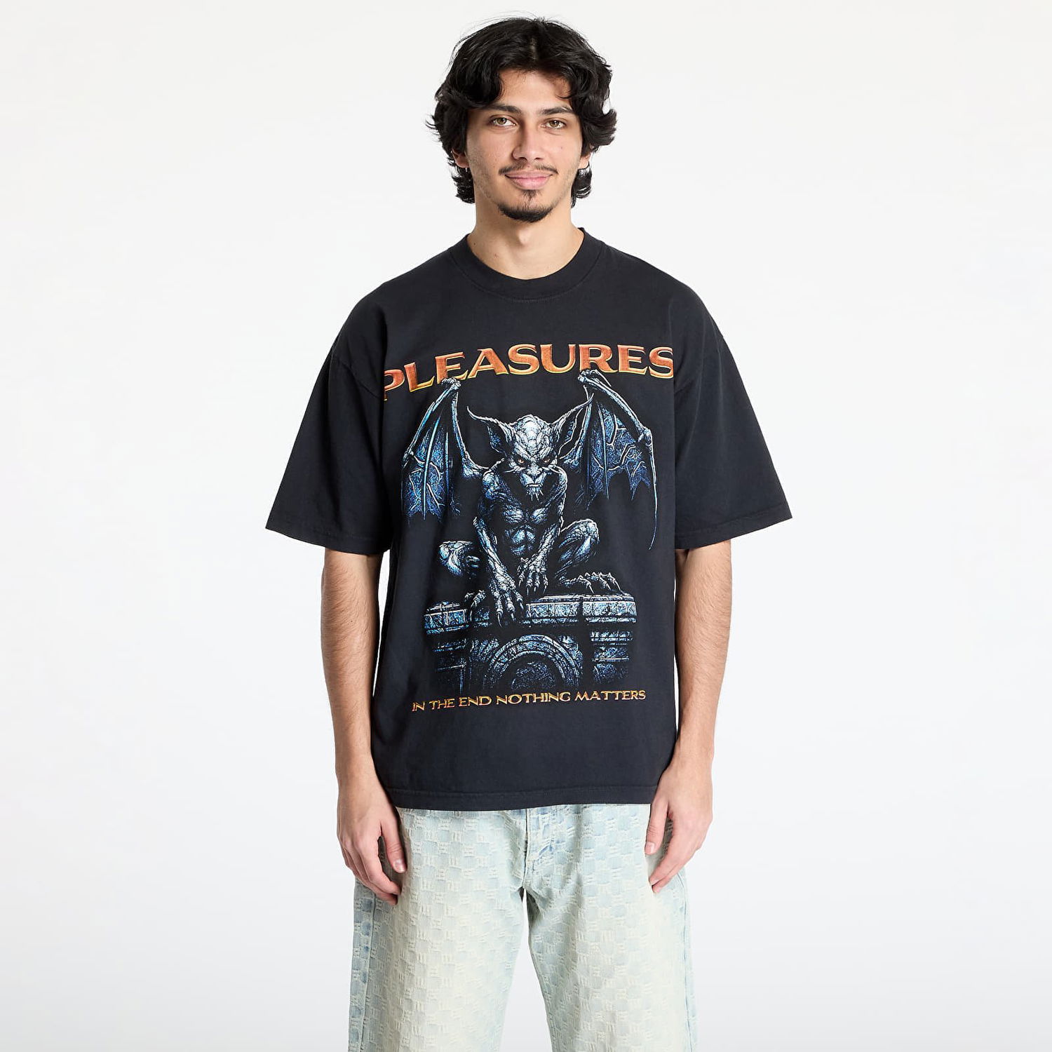 Тениска Pleasures PLEASURES Gargoyle Graphic T-Shirt Черно | P25SP060 BLACK, 0