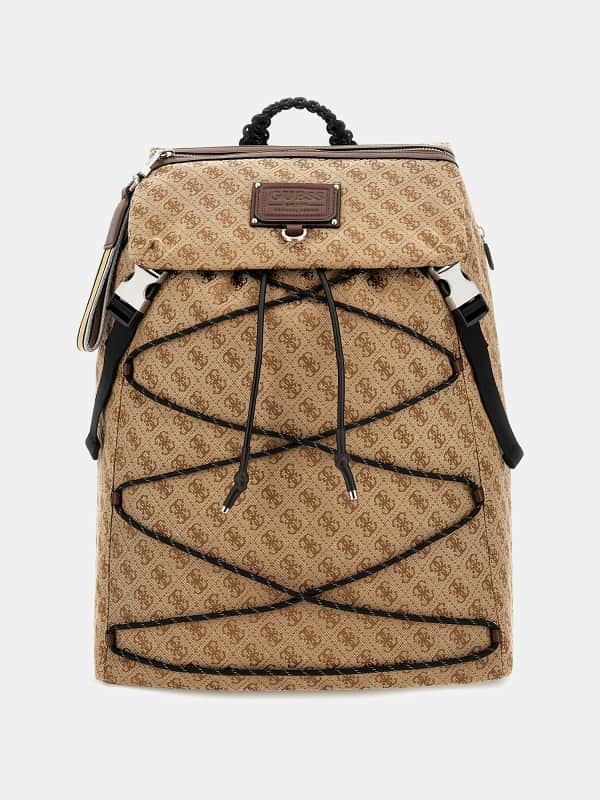 Раница GUESS Salameda 4G Logo Backpack Бежово | HMSAROP3305, 0