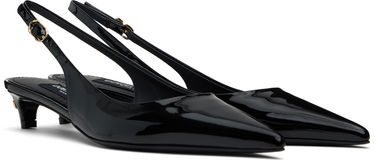 Кецове и обувки Dolce & Gabbana Dolce&Gabbana Patent Slingback Kitten Heels Черно | CG0701 A1471, 3