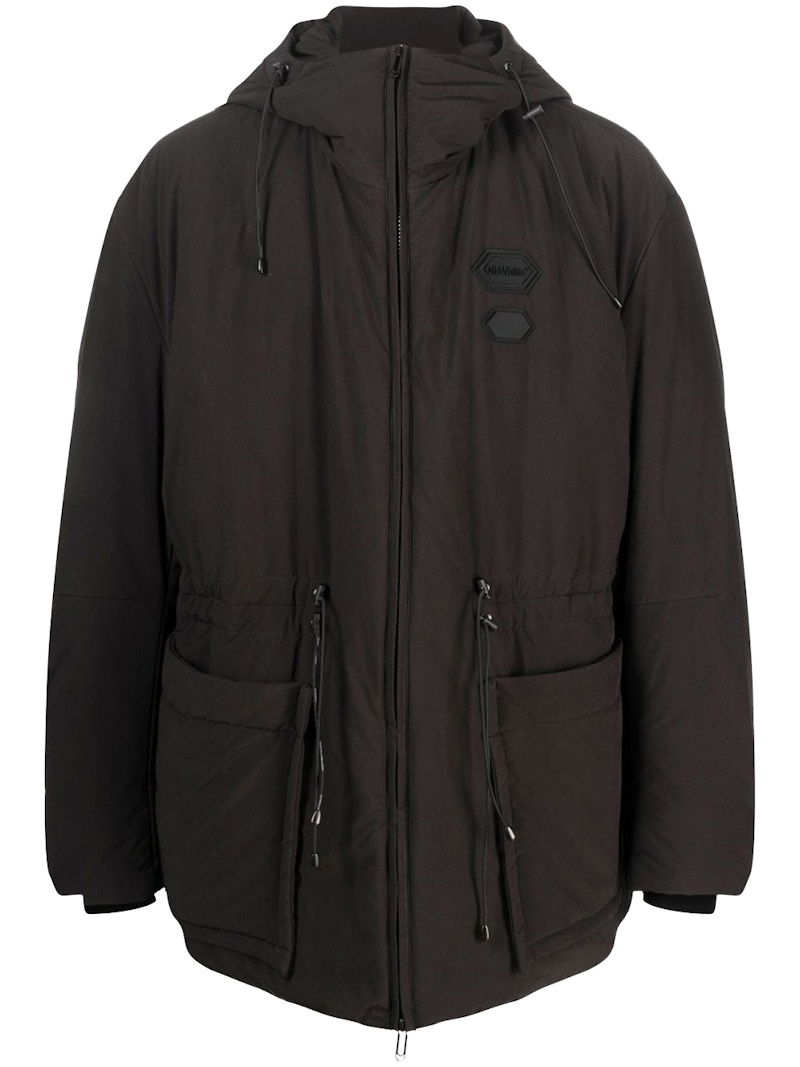 Пухо яке Off-White Logo-Patch Padded Jacket Black Черно | OMED056F22FAB0011000, 0