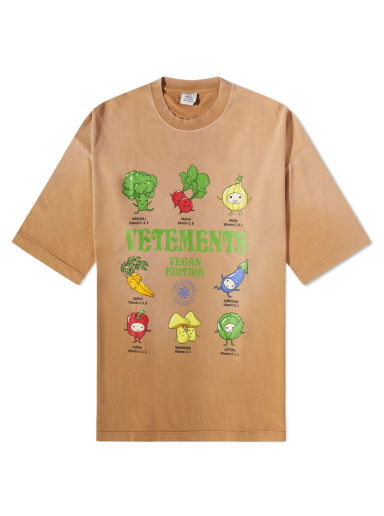 Тениска VETEMENTS Vegan Logo T-Shirt Бежово | UE54TR250E