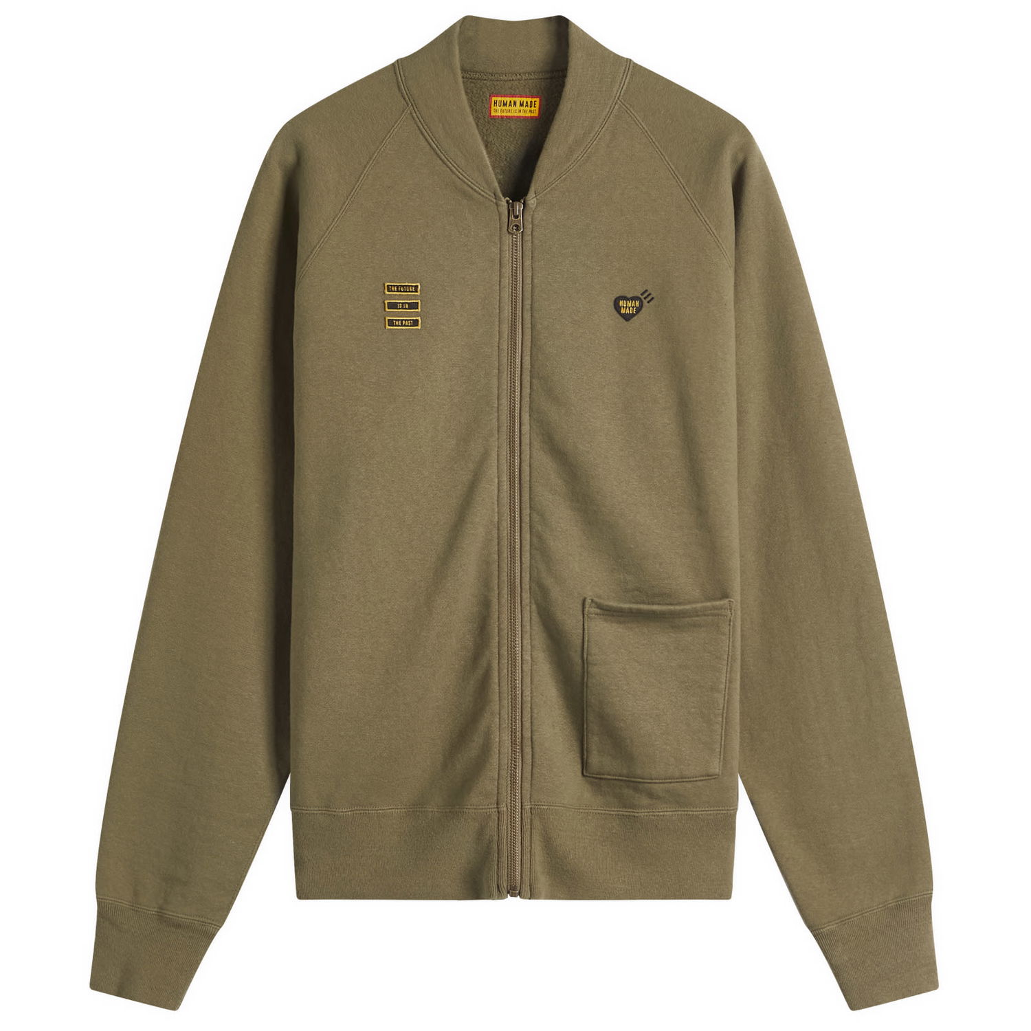 Суитчър Human Made Human Made Heart Zip Jersey Bomber Jacket, Size Large Зелено | HM29CS003-OLV, 1